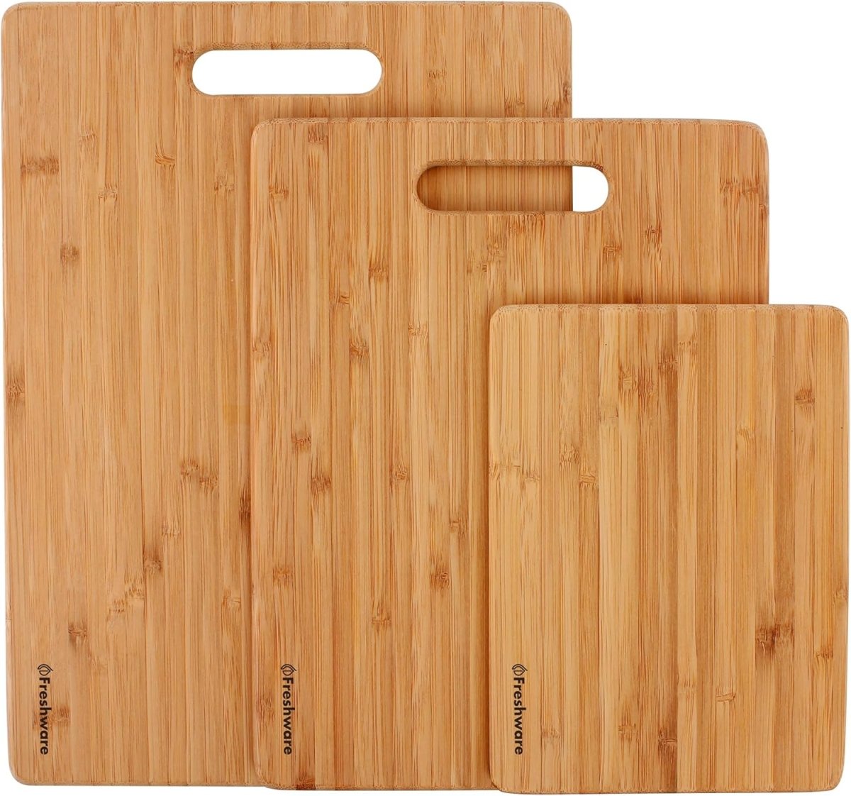 Bamboo Cutting Boards for Kitchen [Set of 3] Wood Cutting Board for Chopping Meat, Vegetables, Fruits, Cheese, Knife Friendly Serving Tray with Handles - Homesidy.com