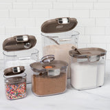 ProKeeper 9 - Piece Airtight Food Storage Container Set – Clear Plastic Flour and Sugar Canister Set with Magnetic Accessories for Kitchen Organization (Grey, 9 - Piece) - Homesidy.com
