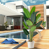 Artificial Bird of Paradise Plant 7Ft Fake Tropical Palm Tree with 17Trunks Faux Banana Leaf Trees in Pot for Home Indoor Outdoor Office Modern Decor Housewarming - Homesidy.com