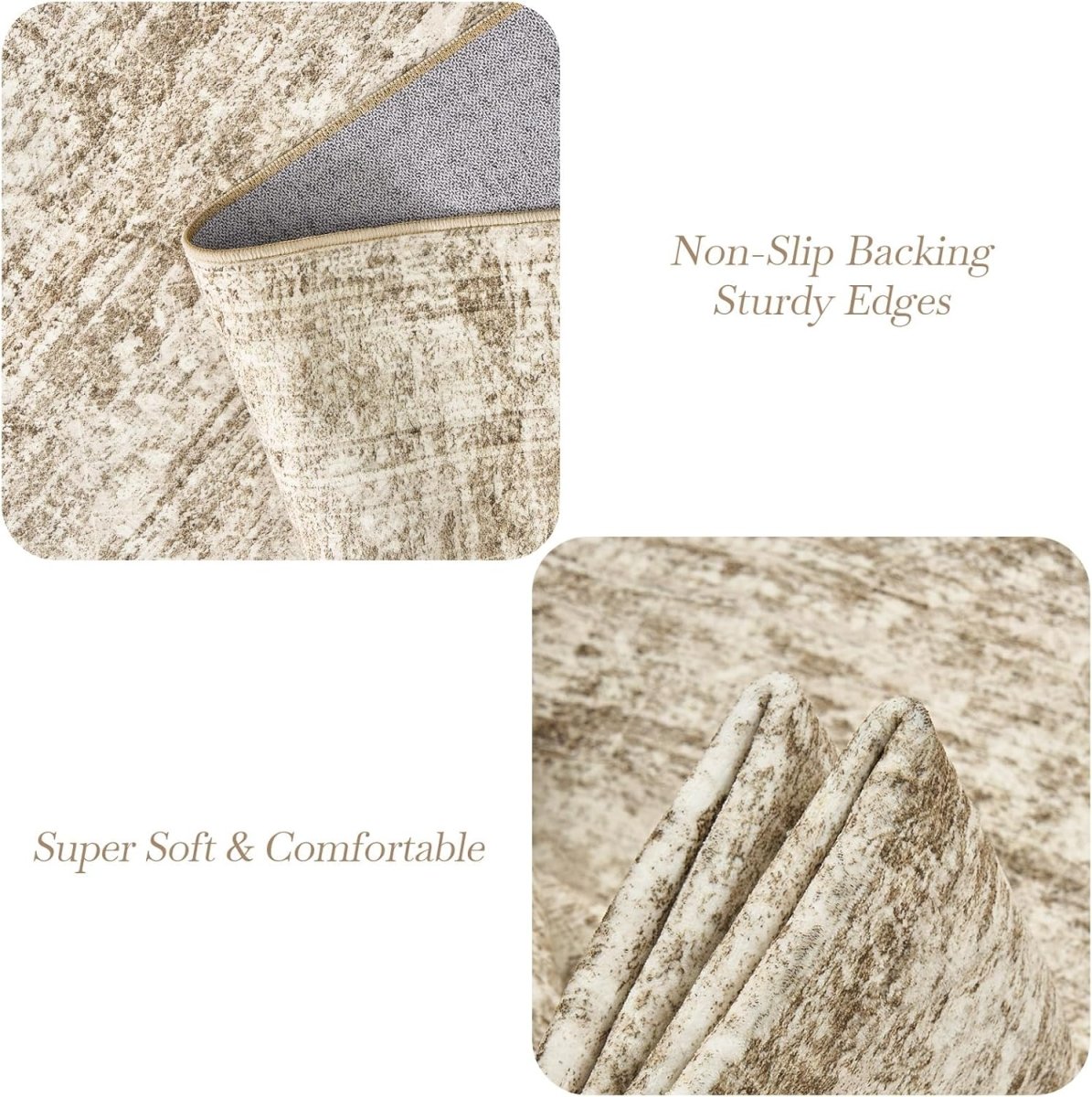 Soalmost Washable Area Rug 8x10, Large Soft Rugs for Living Room Vintage Beige Carpet 8x10 Area Rugs for Bedroom Dining Room Non - Slip Stain Resistant Under Table Rug - Homesidy.com