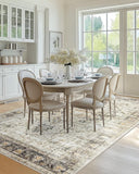 AMADA HOMEFURNISHING 8x10 Washable Area Rug, Low - Profile Large Area Rug with Non - Slip Backing &amp; Durable Edge Binding, Vintage Large Rugs for Living Room, Bedroom, Dinning Room - Homesidy.com