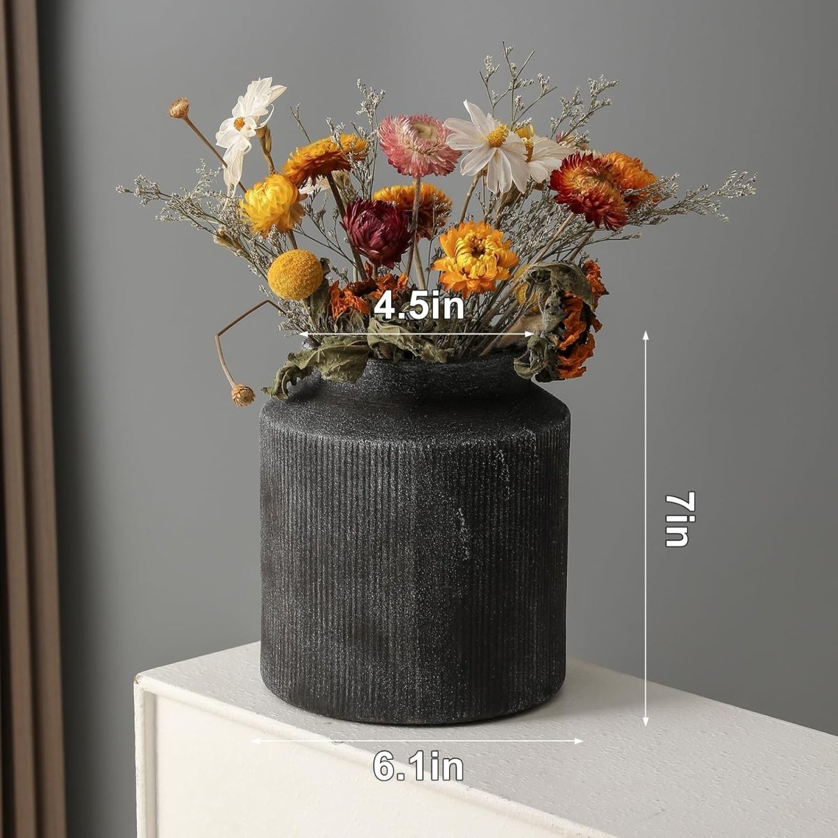 Rustic Vases for Home Decor. Ceramic Vase for Dining Table Decor. Terracotta Decorative Vase 6.1IN. ZSHLXM - Homesidy.com