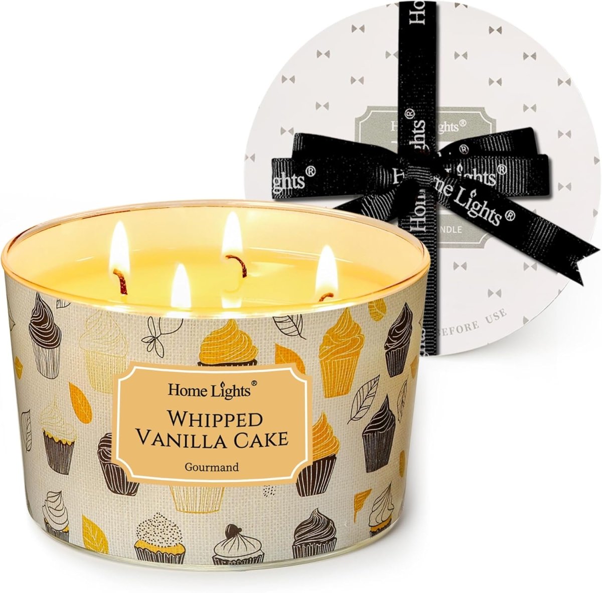 HomeLights Scented Candles for Women &amp; Men, 18oz Candle Jars Aromatherapy 4 - Wick Candle, Ideal for Rustic Modern Home Decor and Gifts, Blueberry Cheesecake - Homesidy.com
