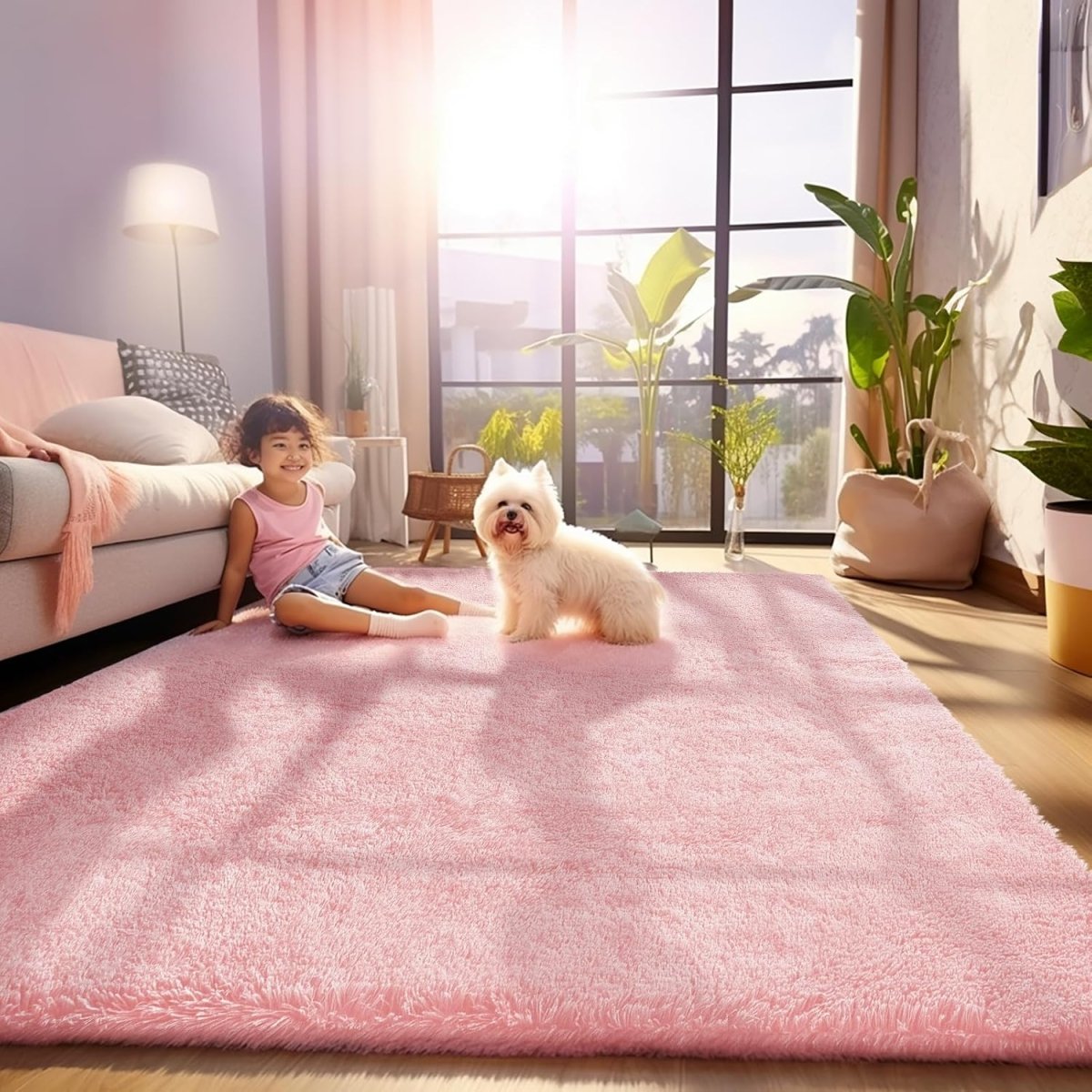 Ophanie Area Rugs for Living Room Bedroom, Upgrade Non - Slip Fluffy Soft Grey Shag Carpet, Indoor Floor Gray 4x6 Fuzzy Shaggy Living Room Plush Rug for Kids Home Dorm Decor Aesthetic - Homesidy.com