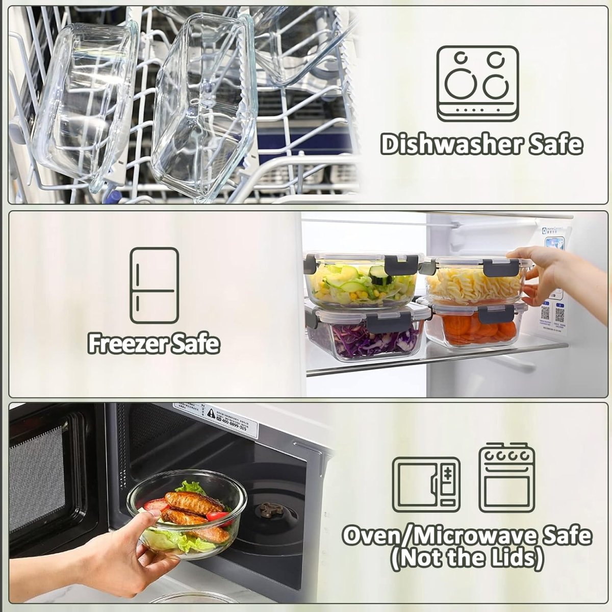 M MCIRCO 24 - Piece Glass Food Storage Containers with Upgraded Snap Locking Lids,Glass Meal Prep Containers Set - Airtight Lunch Containers, Microwave, Oven, Freezer and Dishwasher - Homesidy.com