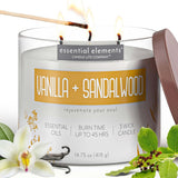 Candle - lite Essential Elements Scented Candles, Eucalyptus &amp; Mint Leaf, 14.75 oz Jar, Proudly Poured in The USA, Aromatherapy, 3 - Wick with 45 Hours Burn Time, Perfect for Creating a Relaxing Ambiance - Homesidy.com