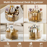 fanado 360° Rotate Makeup Brush Holder Organizer, Makeup Organizers Countertop, Makeup organization and Skincare Storage for Vanity, Desktop, Bathroom (White) - Homesidy.com