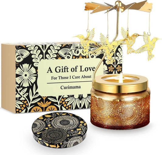 Christmas Gifts for Women, Unique Birthday Gifts for Women, Lavender Butterfly Rotating Scented Candles for Home Fragrance, Mom Birthday Gift from Daughter Son, Xmas Candle Gift for Sister Grandma - Homesidy.com