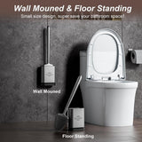 Sellemer Toilet Brush and Holder Set - Flexible Toilet Bowl Brush Head with Silicone Bristles, Compact Size for Storage and Organization, Ventilation Slots Base (1 Pack, Silver) - Homesidy.com