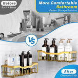 EUDELE Adhesive Shower Caddy, 5 Pack Rustproof Stainless Steel Bath Organizers With Large Capacity, No Drilling Shelves for Bathroom Storage &amp; Home Decor - Homesidy.com