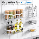 EUDELE 5 - Pack Rustproof Stainless Steel Shower Caddy Set– No Drill Adhesive Bathroom Organizer, Space - Saving Shower Shelves for Apartment Essentials, Bathroom/Kitchen Storage Home Decor - L Size - Homesidy.com