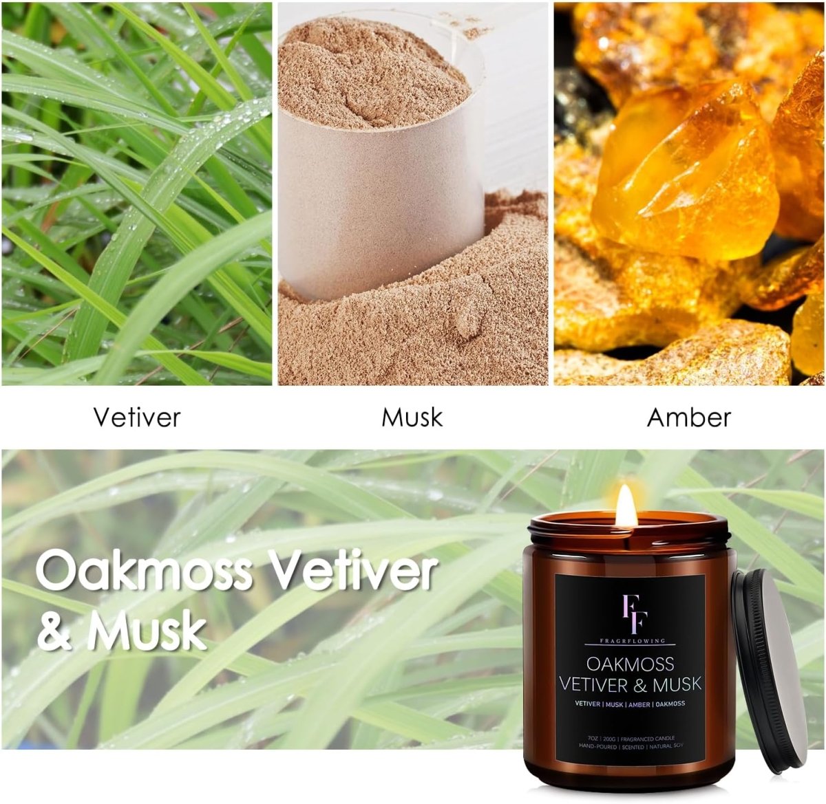 Eucalyptus &amp; Sage Scented Candles,Candles for Home Scented Aromatherapy Candles,Soy Wax Candle Gift for Women Men Amber Jar Candle, 7oz - Homesidy.com