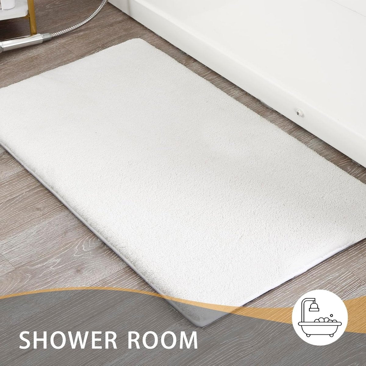 MINIDEAR Bathroom Rugs 24x17 Light Grey - Thick Elastic Foam Bath Mat, Ultra Soft &amp; Plush Fluffy, Non - Slip, Quick Dry, Absorbent Washable Floor Microfiber Mat for Tub, Home Decor Accessories - Homesidy.com