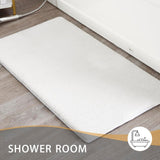 MINIDEAR Bathroom Rugs 24x17 Light Grey - Thick Elastic Foam Bath Mat, Ultra Soft &amp; Plush Fluffy, Non - Slip, Quick Dry, Absorbent Washable Floor Microfiber Mat for Tub, Home Decor Accessories - Homesidy.com