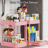 Ukeetap Multi - Purpose Pull - Out Storage Organizers, Under Sink/Cabinet Organizers and Storage for Bathroom &amp; Kitchen, Black, 12.8 Inches, 2 Packs - Homesidy.com