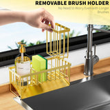 Cisily Kitchen Sink Caddy Organzier with High Brush Holder, Sponge Holder for Sink, 304 Rustproof Stainless, Kitchen Countertop Soap Dispenser Organizer, Kitchen Decor and Accessories - Homesidy.com