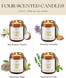 AOOVOO Scented Candles - 4PC Candle Set, 36 oz Soy Candles, Soy Candle for Home Scented, Lavender/Vanilla/Eucalyptus/Sage - Homesidy.com