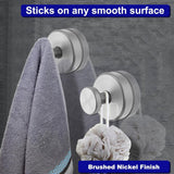 Bntuk Suction Cup Hooks for Shower, Removable Towel Hooks for Bathroom Window Glass Door Wall, Bath Robe Looafh Wreath Hook for Hanging - 2 Pack, Black - Homesidy.com