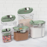 ProKeeper 9 - Piece Airtight Food Storage Container Set – Clear Plastic Flour and Sugar Canister Set with Magnetic Accessories for Kitchen Organization (Grey, 9 - Piece) - Homesidy.com