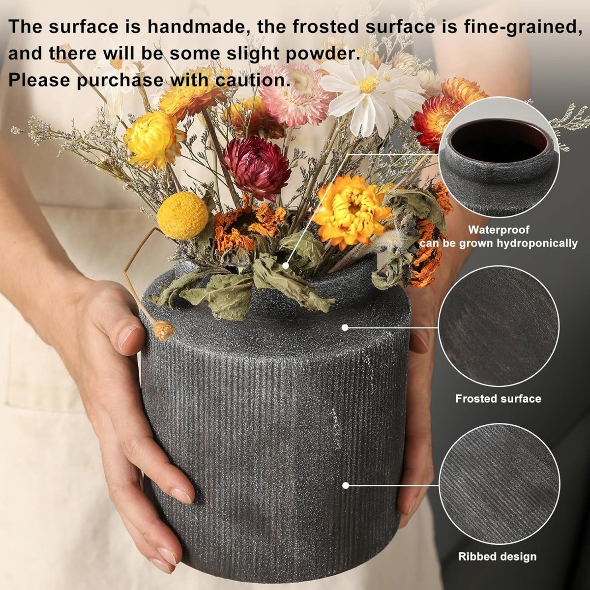 Rustic Vases for Home Decor. Ceramic Vase for Dining Table Decor. Terracotta Decorative Vase 6.1IN. ZSHLXM - Homesidy.com