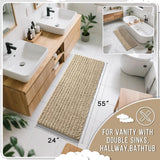 Yimobra Bathroom Rugs Non Slip Washable - Ultra Soft Absorbent Chenille Bath Mat, Quick Dry Shaggy Floor Carpet for Tub Shower, Gray Home Decor Accessories, 24x17 Inch - Homesidy.com