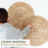 CHI AN HOME Wicker 23 Inch Jute Wall Decor Baskets, Set of 6 Extra Large Woven Jute Wall Plates, 23&34;,21&34;,15&34;,13&34;,12,10&34;, Decorative Baskets for Wall Arts, Wall Hanging for Bedroom, Living Room, Office - Homesidy.com