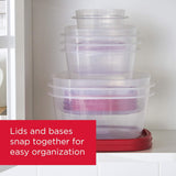Rubbermaid 16 - Piece BPA - Free Plastic Food Storage Set, Red Vented Lids - Microwave, Dishwasher Safe: Perfect for Meal Prep, Leftovers, and Kitchen Organization - Homesidy.com