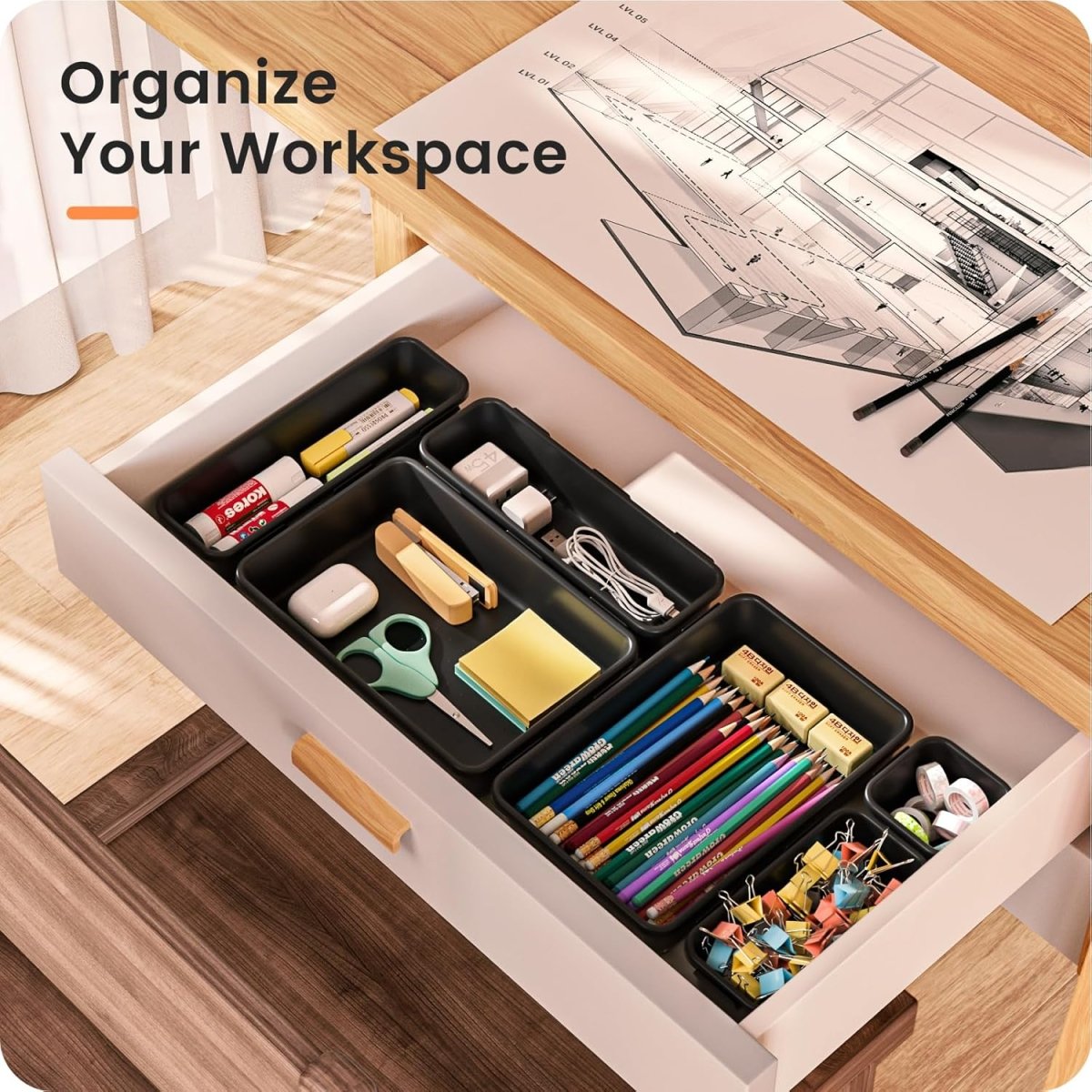A - LuGei 【Military Grade Drawer Organizer, 【𝟱𝗦𝗶𝘇𝗲】 Makeup organizer, 【Holds 177 Items】 Bathroom Organizers and Storage, Organization and Storage, Desk Drawer Organizer for Bathroom Vanity - Homesidy.com