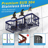 EUDELE Adhesive Shower Caddy, 5 Pack Rustproof Stainless Steel Bath Organizers With Large Capacity, No Drilling Shelves for Bathroom Storage &amp; Home Decor - Homesidy.com