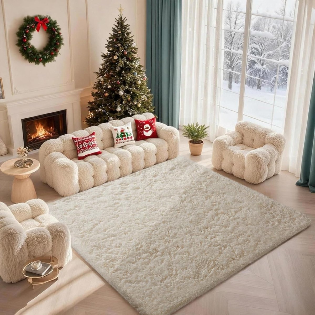 Ophanie Area Rugs for Living Room Bedroom, Upgrade Non - Slip Fluffy Soft Grey Shag Carpet, Indoor Floor Gray 4x6 Fuzzy Shaggy Living Room Plush Rug for Kids Home Dorm Decor Aesthetic - Homesidy.com
