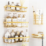 Liuoud 5 Pack Shower Caddy Organizer Rack Shelf for Inside Shower, Adhesive Bathroom Wall Storage Basket Rustproof Stainless Steel Shampoo Holder, Girly Bathroom Accessory Decor Set, Pink - Homesidy.com