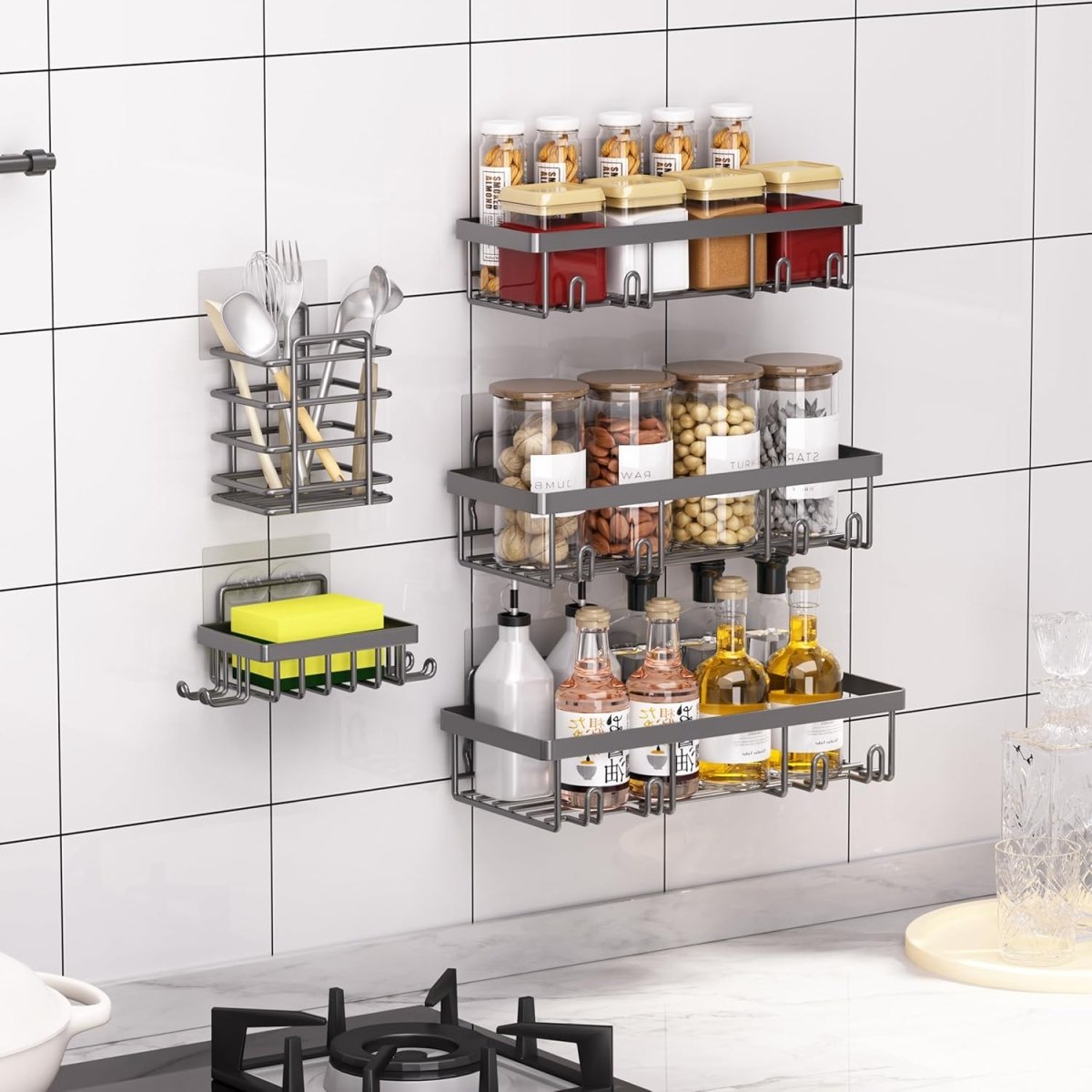 Liuoud 5 Pack Shower Caddy Organizer Rack Shelf for Inside Shower, Adhesive Bathroom Wall Storage Basket Rustproof Stainless Steel Shampoo Holder, Girly Bathroom Accessory Decor Set, Pink - Homesidy.com