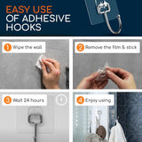 GLUIT Adhesive Wall Hooks for Hanging Heavy Duty 22 lbs Hooks for Walls No Damage, Towel Sticky Clear Hook, Waterproof, Home, Bathroom, Kitchen, Office, and Outdoor 12 Pack - Homesidy.com