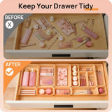 Vtopmart 25 PCS Clear Plastic Drawer Organizers Set, 4 - Size Versatile Bathroom and Vanity Drawer Organizer Trays, Storage Bins for Makeup, Bedroom, Kitchen Gadgets Utensils and Office - Homesidy.com
