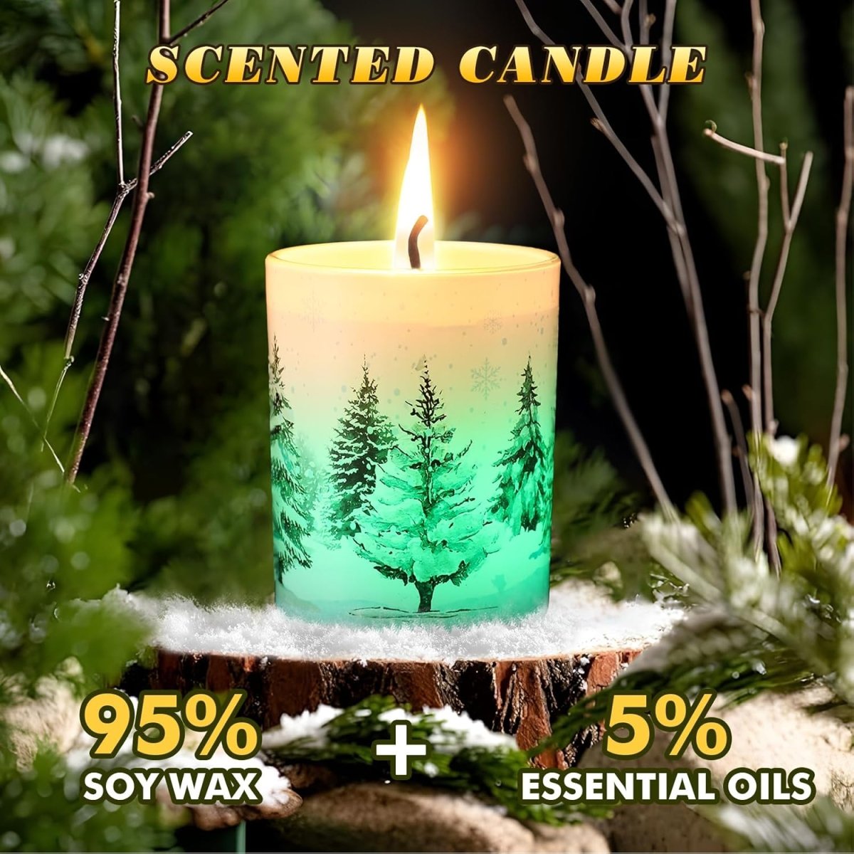 Electricwise Christmas Scented Candle Gift Set for Women, LED Xmas Candles Can Change Into 7 Colors, Winter Candle with 7.6oz Soy Wax Fir Holiday Candles for Christmas Women Gift(Snowman) - Homesidy.com
