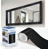 TIANLDD 27 FT Wood Grain Wallpaper Border, Removable Waterproof Mirror Border Peel and Stick,Bathroom Mirror Frame Border.(Black) - Homesidy.com
