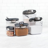 ProKeeper 9 - Piece Airtight Food Storage Container Set – Clear Plastic Flour and Sugar Canister Set with Magnetic Accessories for Kitchen Organization (Grey, 9 - Piece) - Homesidy.com