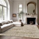 Soalmost Washable Area Rug 8x10, Large Soft Rugs for Living Room Vintage Beige Carpet 8x10 Area Rugs for Bedroom Dining Room Non - Slip Stain Resistant Under Table Rug - Homesidy.com