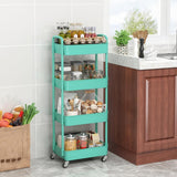 Sywhitta 3 - Tier Plastic Rolling Utility Cart with Handle, Multi - Functional Storage Trolley for Office, Living Room, Kitchen, Movable Storage Organizer with Wheels, White - Homesidy.com