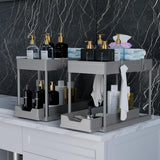 DEKAVA Under Sink Organizer 2 Pack, Bathroom Cabinet Organizer, 2 Tier Sliding Cabinet Basket Organizer Drawer, Multi - Purpose Bath Collection Baskets for Bathroom (Black) - Homesidy.com