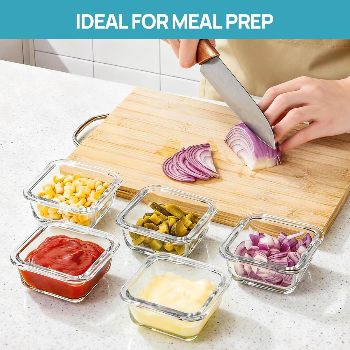 Vtopmart 5Pack 22oz Glass Storage Containers with Lids, Glass Meal Prep Food Container Sets with Snap Airtight Lids for Microwave, Oven, Freezer and Dishwasher, Grey - Homesidy.com