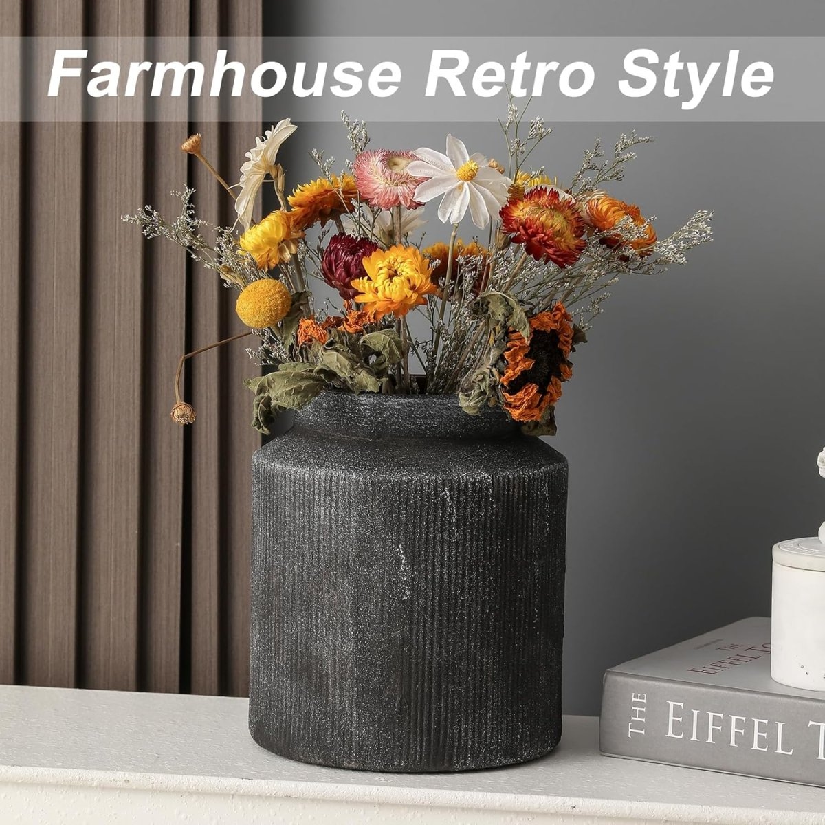 Rustic Vases for Home Decor. Ceramic Vase for Dining Table Decor. Terracotta Decorative Vase 6.1IN. ZSHLXM - Homesidy.com