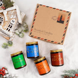 Winter Candle Gift Set, 4 Pack 7 oz Soy Scented Candles for Home, Christmas, Holiday &amp; Birthday Gifts for Women &amp; Men, Includes Hello Winter, Pine &amp; Cedarwood, Hot Cocoa, and Vanilla Cupcake - Homesidy.com