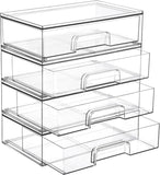Vtopmart 12.1W Clear Stackable Storage Drawers,2 Pack Acrylic Plastic Organizers Bins for Makeup Palettes, Cosmetics, and Beauty Supplies,Ideal for Vanity, Bathroom,Cabinet,Desk Organization - Homesidy.com