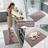 Yimobra Bathroom Rugs Non Slip Washable - Ultra Soft Absorbent Chenille Bath Mat, Quick Dry Shaggy Floor Carpet for Tub Shower, Gray Home Decor Accessories, 24x17 Inch - Homesidy.com