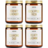 AOOVOO Scented Candles - 4PC Candle Set, 36 oz Soy Candles, Soy Candle for Home Scented, Lavender/Vanilla/Eucalyptus/Sage - Homesidy.com