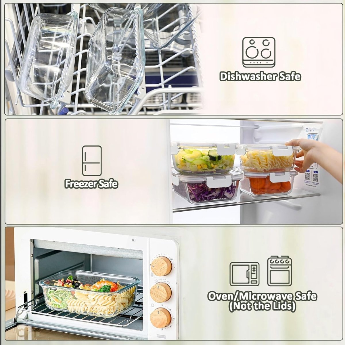 [8 - Pack,30 oz]Glass Meal Prep Containers,Glass Food Storage Containers,Airtight lunch Containers with Lids, Microwave, Oven, Freezer and Dishwasher - Homesidy.com