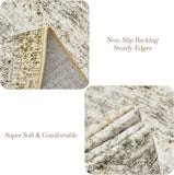 Soalmost Washable Area Rug 8x10, Large Soft Rugs for Living Room Vintage Beige Carpet 8x10 Area Rugs for Bedroom Dining Room Non - Slip Stain Resistant Under Table Rug - Homesidy.com