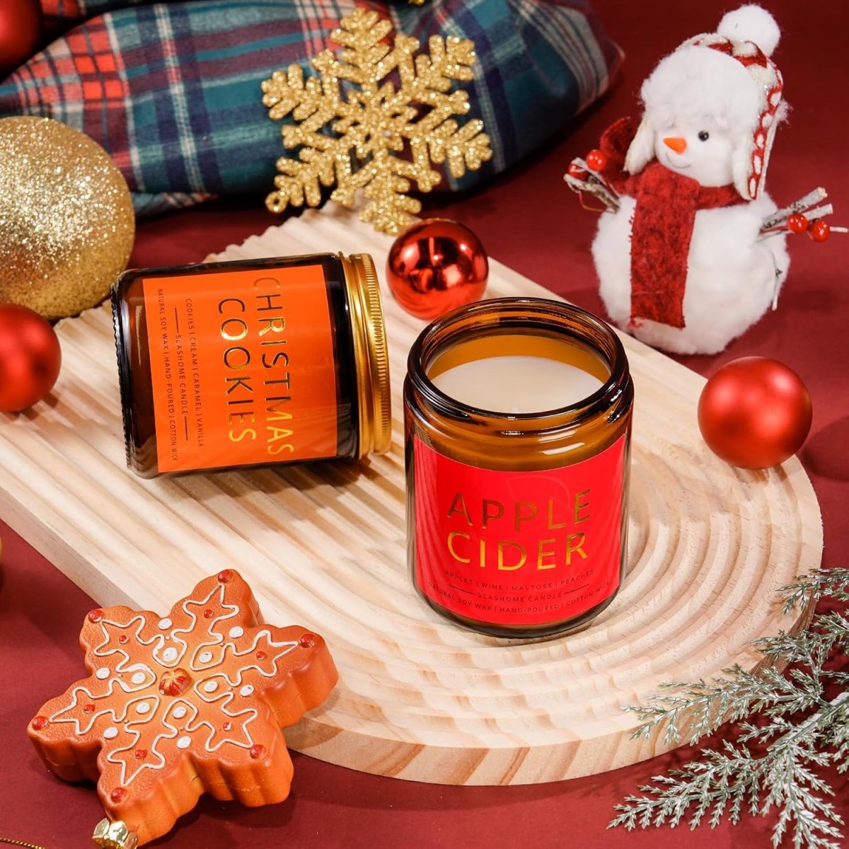 Winter Candle Gift Set, 4 Pack 7 oz Soy Scented Candles for Home, Christmas, Holiday &amp; Birthday Gifts for Women &amp; Men, Includes Hello Winter, Pine &amp; Cedarwood, Hot Cocoa, and Vanilla Cupcake - Homesidy.com