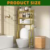 GloTika 3 - Tier Over The Toilet Storage, Space Saver Metal Bathroom Shelves, Freestanding Above Over Toilet Storage Shelf with 4 Hooks for Bathroom, Black - Homesidy.com